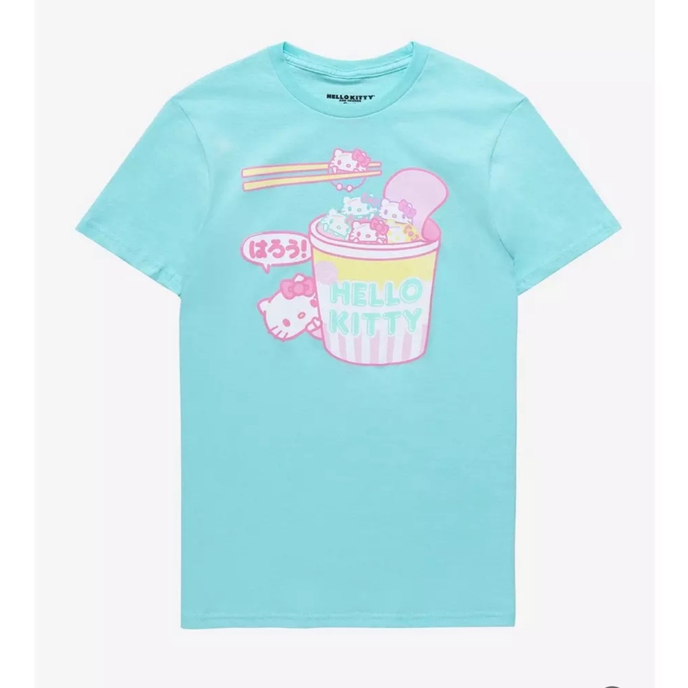 NWT hello kitty vibrant blue ramen tee